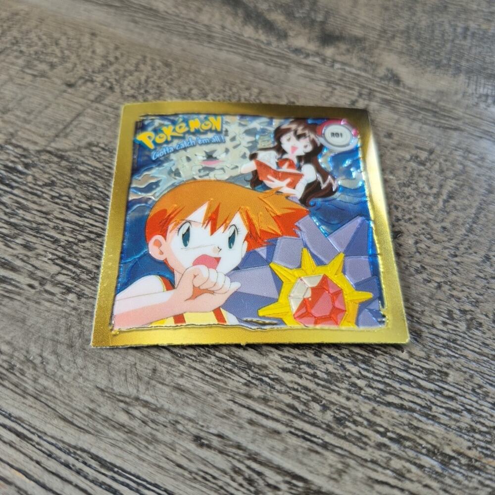 Vintage 1999 Pokemon Artbox Sticker Misty R01 Series 1 Rare Gold Rare